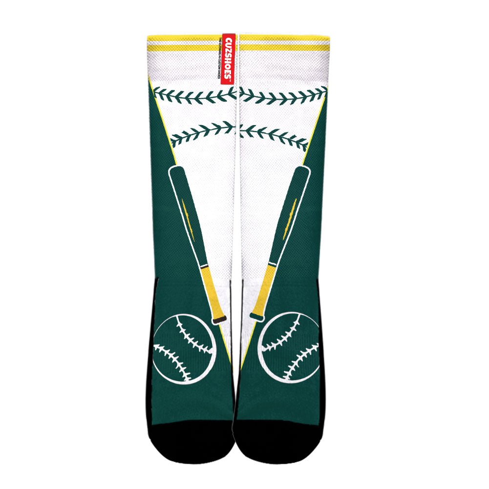 Oakland Baseball Team Socks- Cuztomshoes