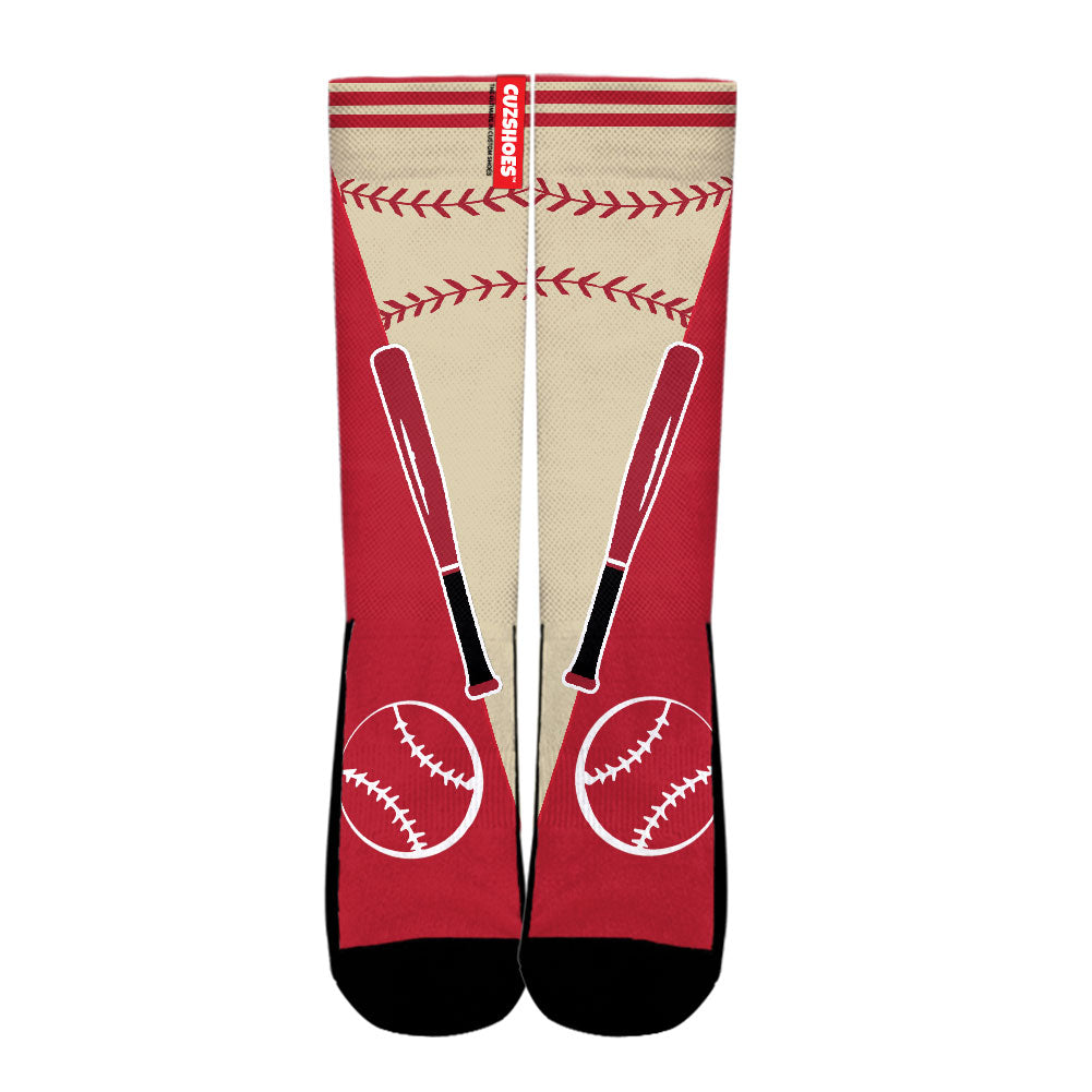 Arizona Baseball Team Socks- Cuztomshoes
