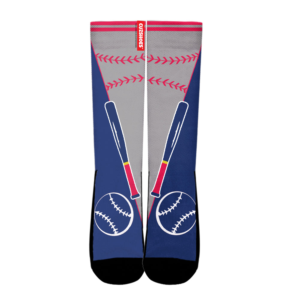 Atlanta Baseball Team Socks- Cuztomshoes