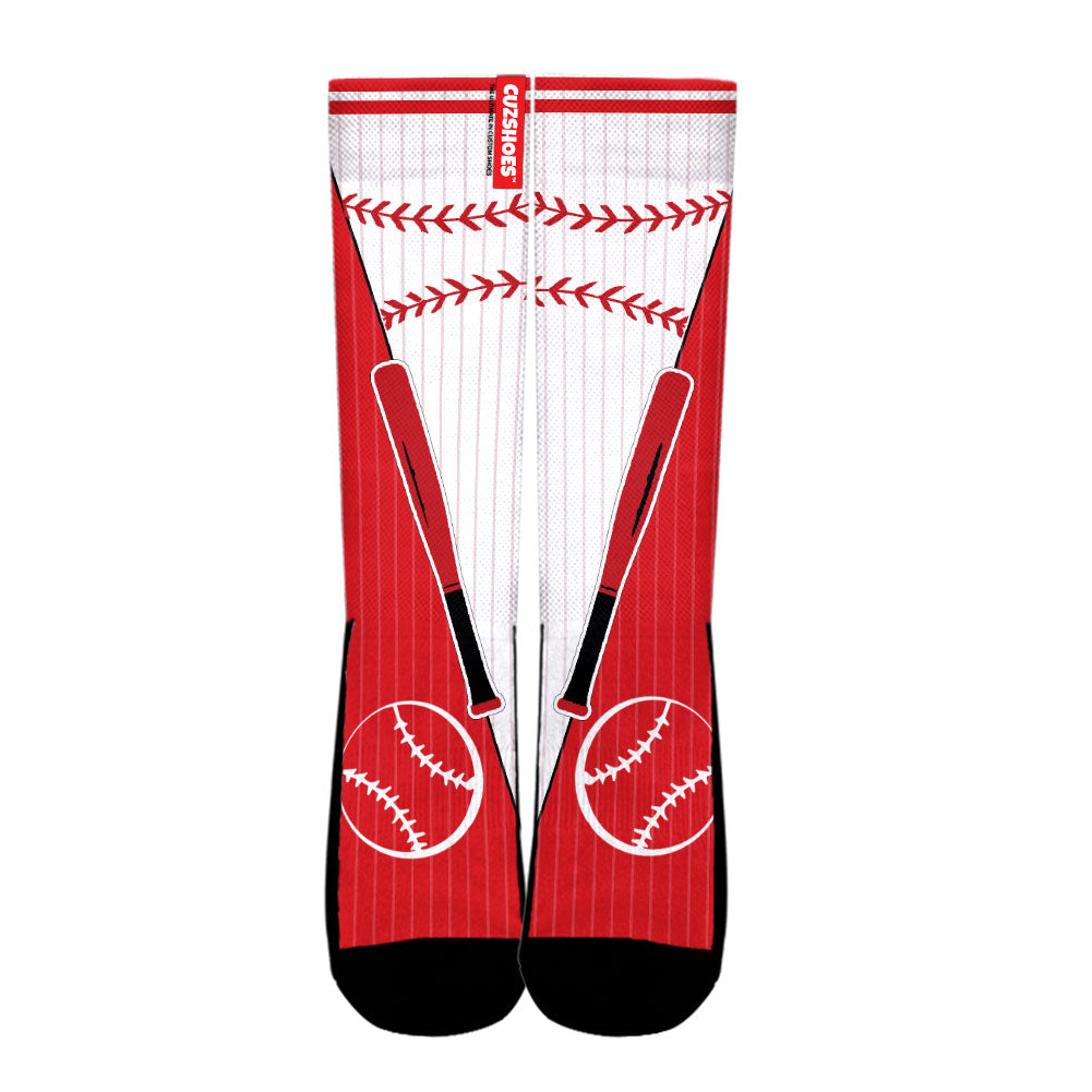 Cincinnati Baseball Team Socks- Cuztomshoes