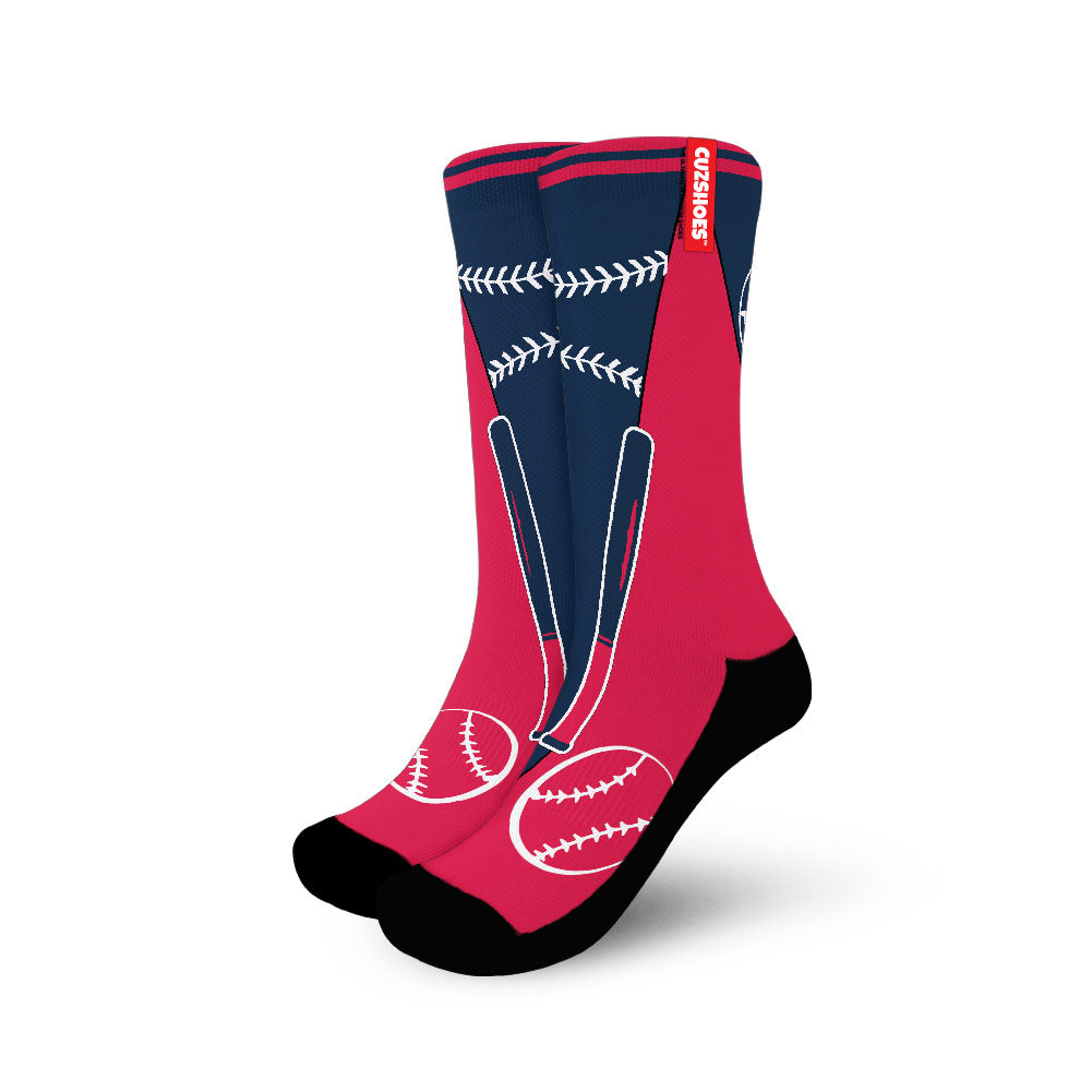 Cleveland Baseball Team Socks- Cuztomshoes