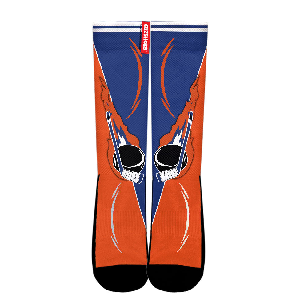 Edmonton Hockey Basketball Team Socks- Cuztomshoes
