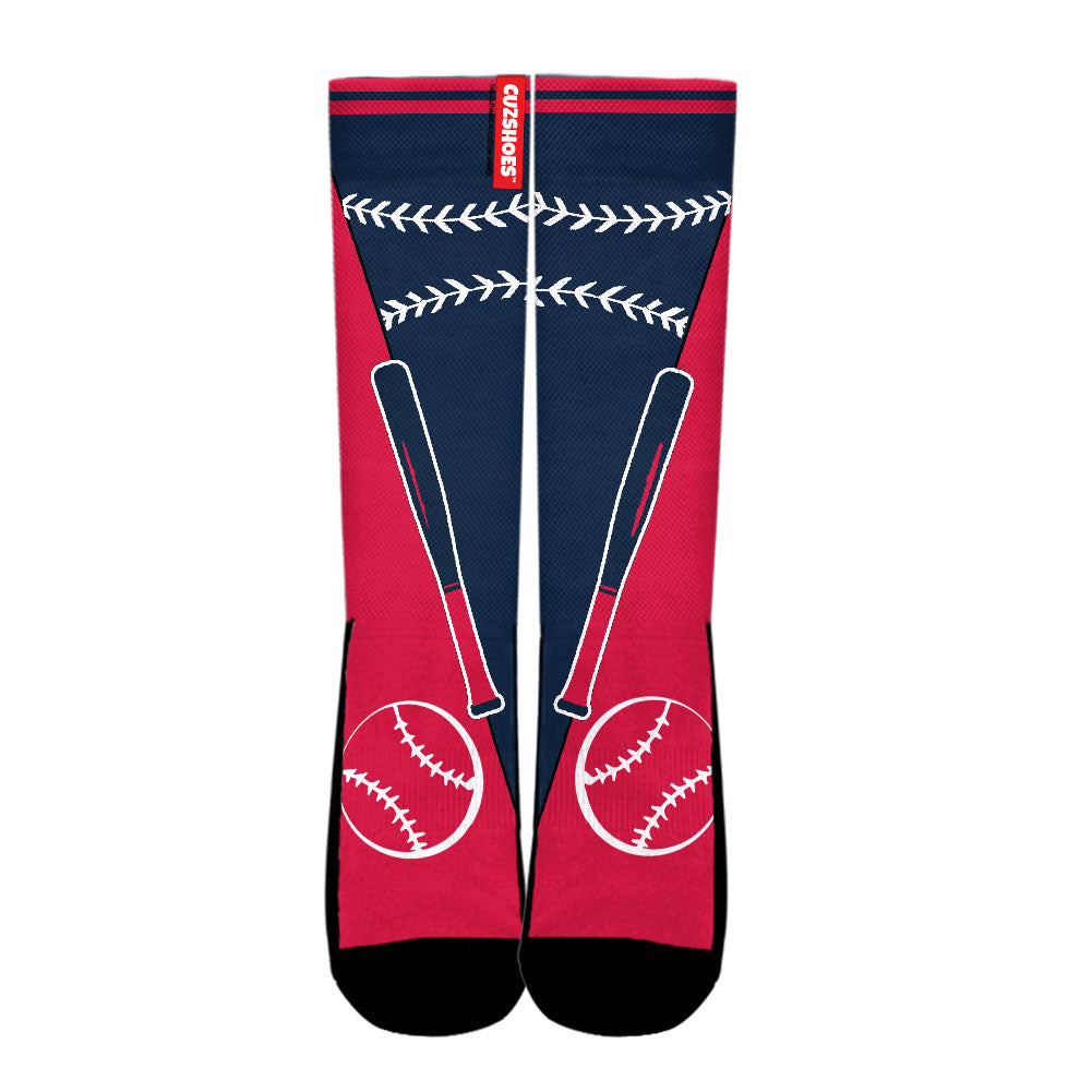 Cleveland Baseball Team Socks- Cuztomshoes