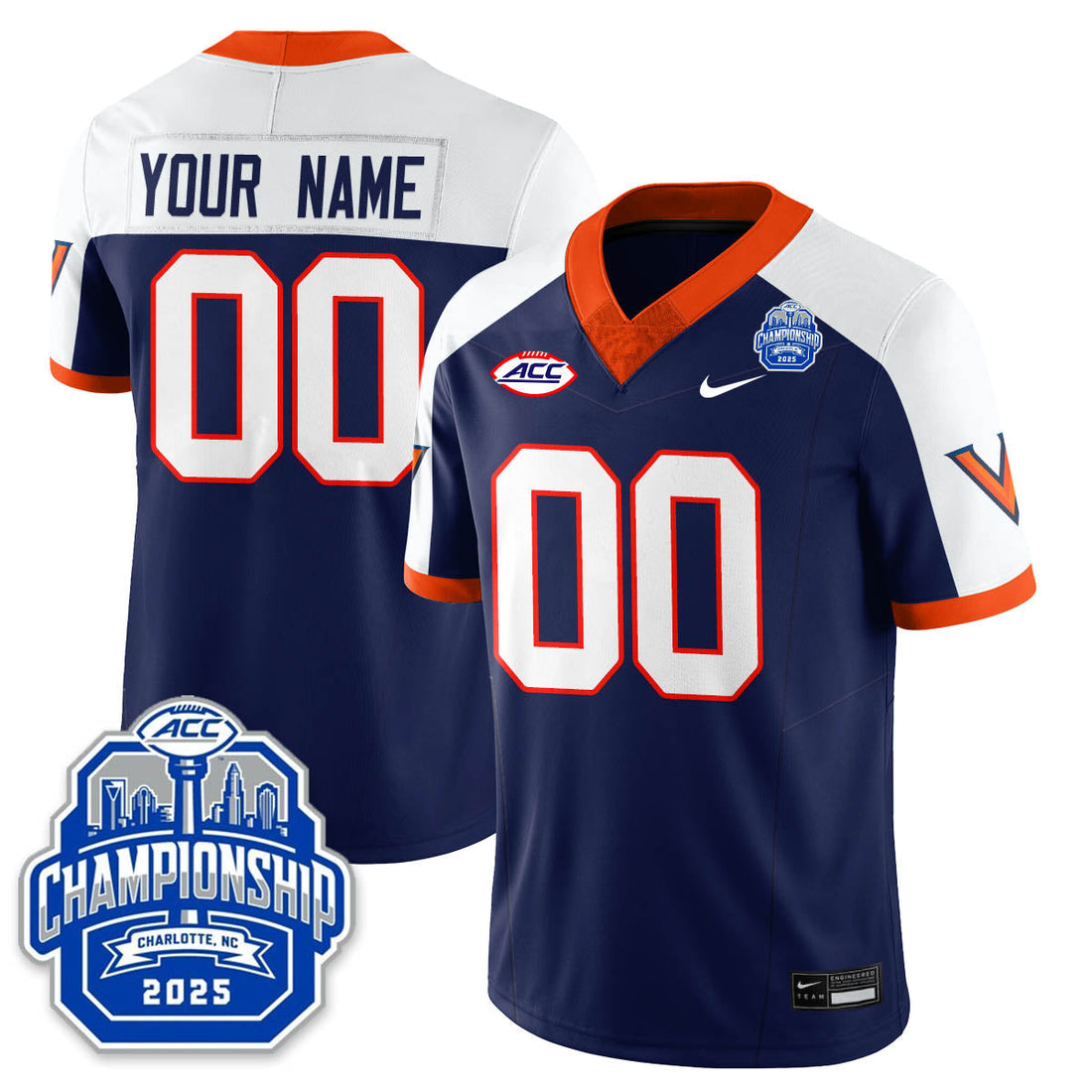 Virginia Football ACC Championship Vapor Limited Custom Jersey - Stitched-Cuztomshoes
