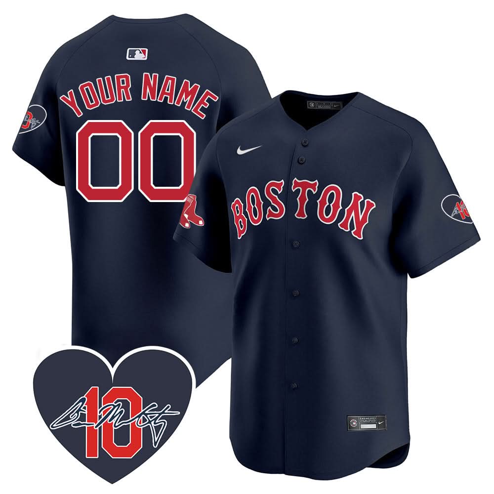 Boston Red Sox Custom Jersey - Memorial Patch - Stitched