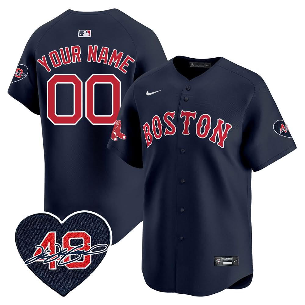 Boston Red Sox Custom Jersey - Memorial Patch - Stitched