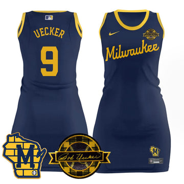 Milwaukee Brewers Limited Jersey Dress - Bob Uecker Patch - Stitched