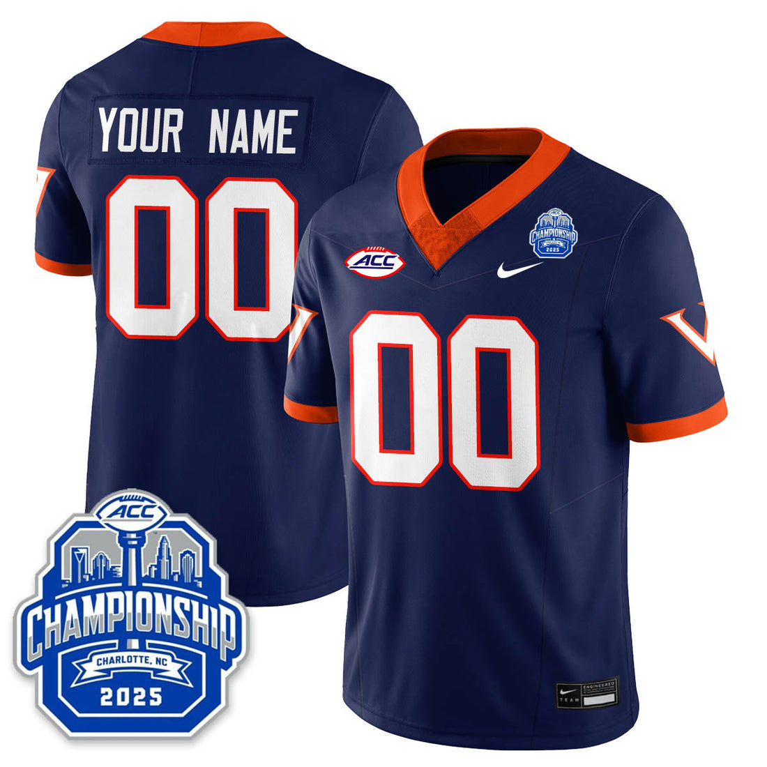 Virginia Football ACC Championship Vapor Limited Custom Jersey - Stitched-Cuztomshoes