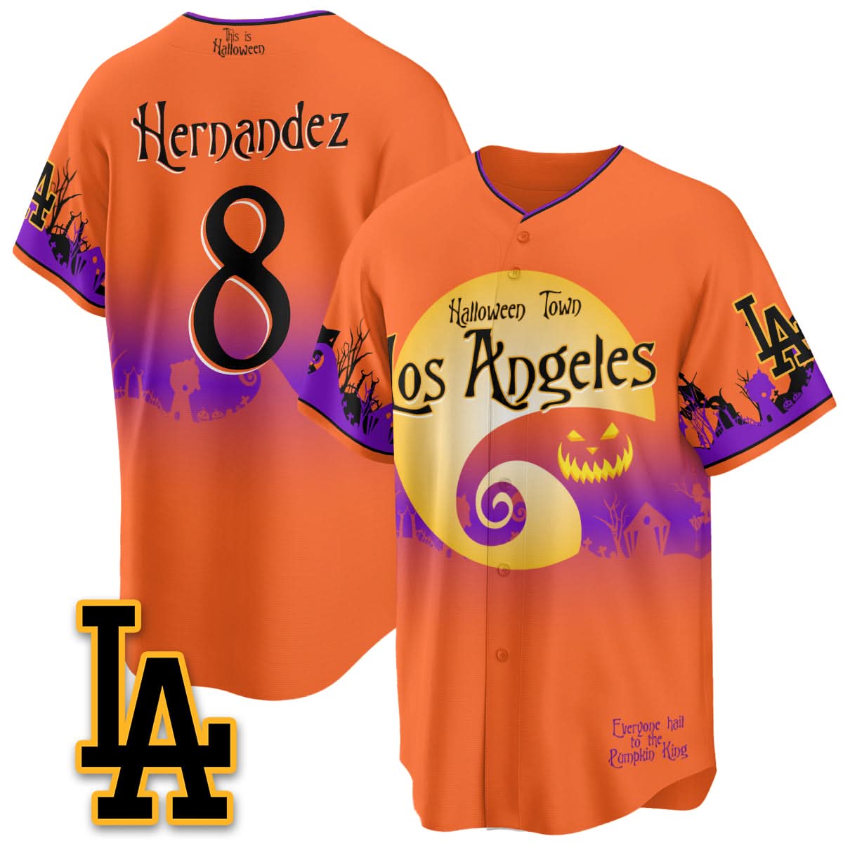 Los Angeles Dodgers "Halloween Town" Limited Jersey - Stitched-Cuztomshoes
