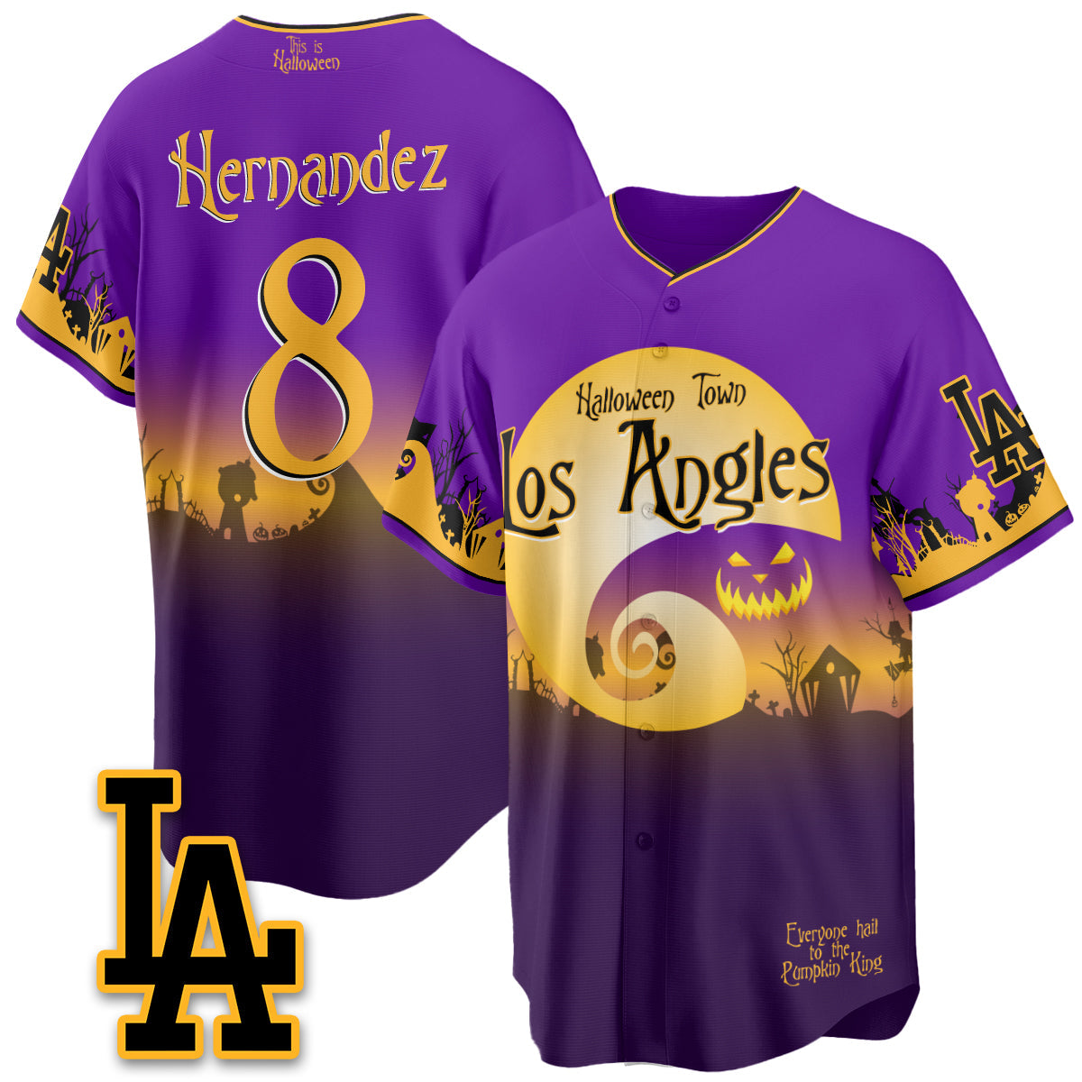 Los Angeles Dodgers "Halloween Town" Limited Jersey - Stitched-Cuztomshoes