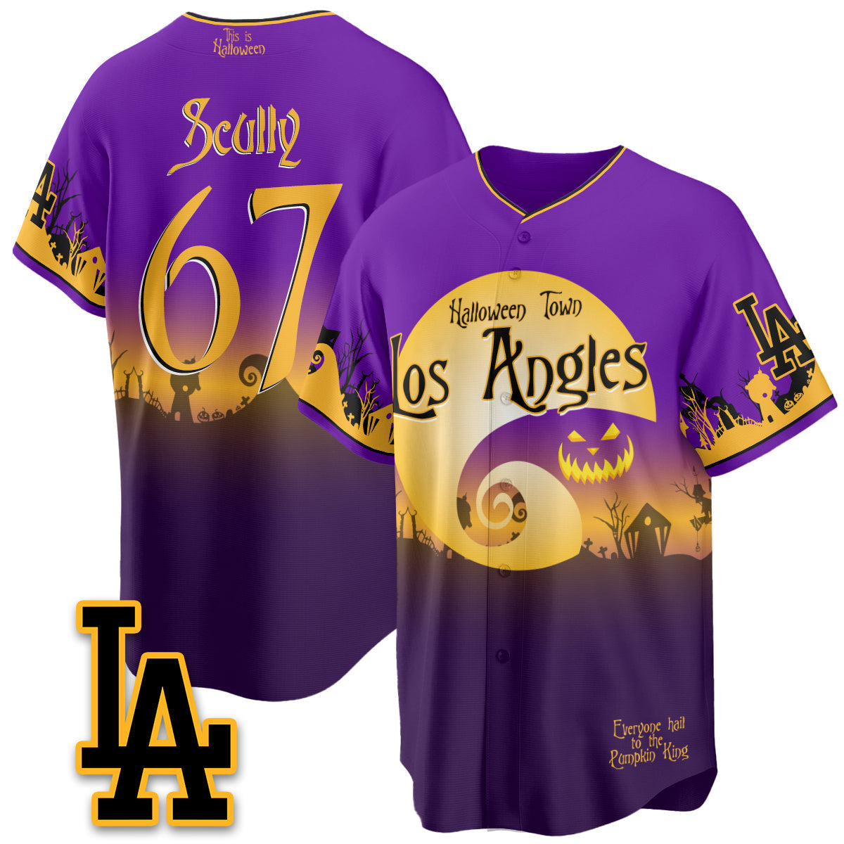 Los Angeles Dodgers "Halloween Town" Limited Jersey - Stitched-Cuztomshoes