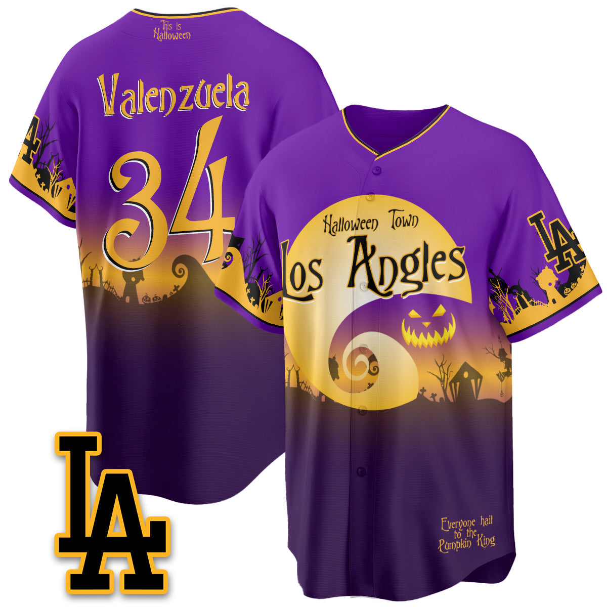 Los Angeles Dodgers "Halloween Town" Limited Jersey - Stitched-Cuztomshoes