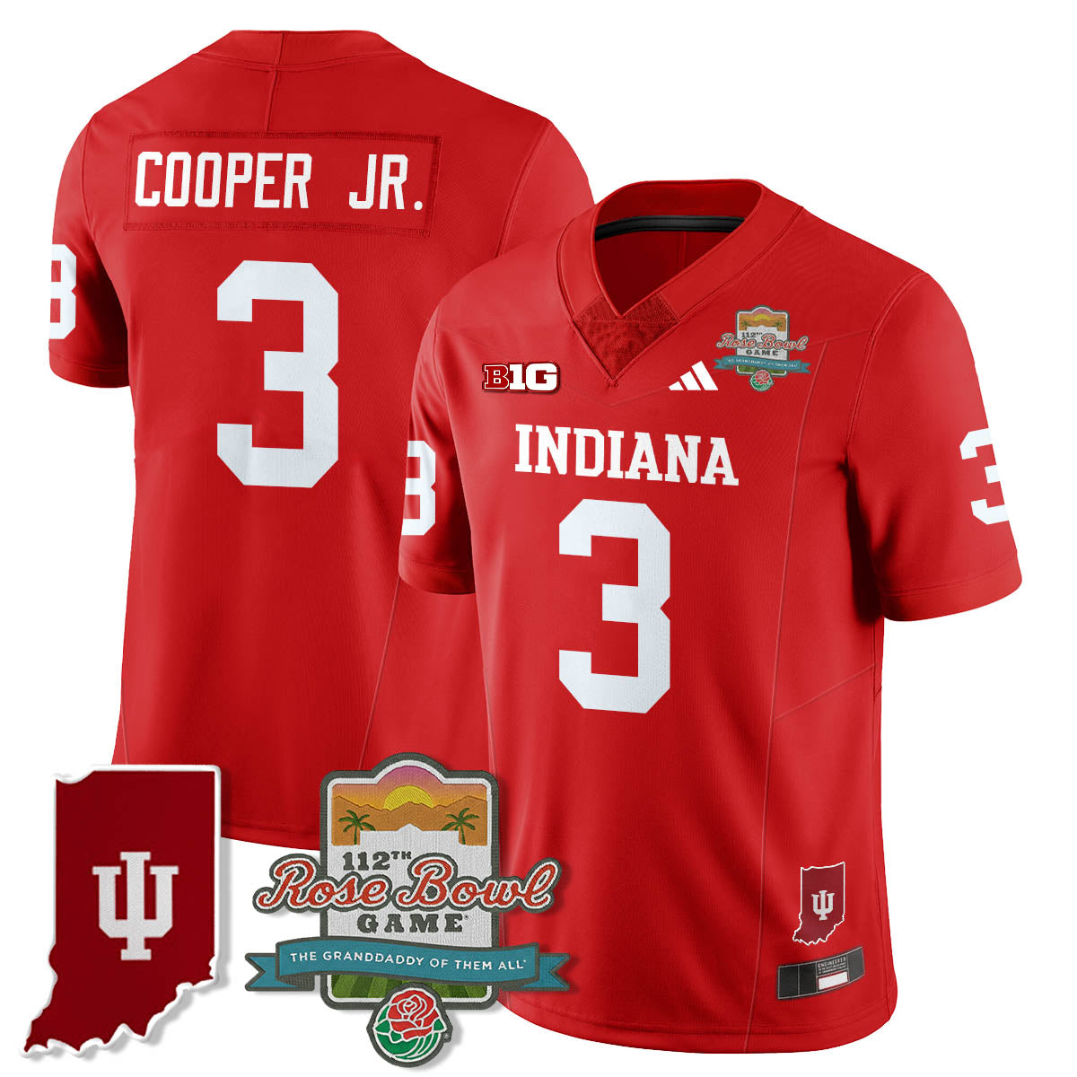 Indiana Hoosiers Vapor Limited Football Jersey - Rose Bowl 112th-Cuztomshoes