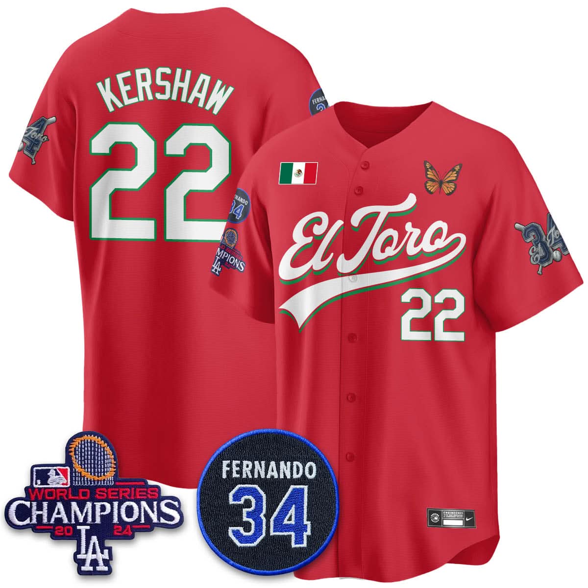 Los Angeles Dodgers Mexican "El Toro" Jersey - Stitched