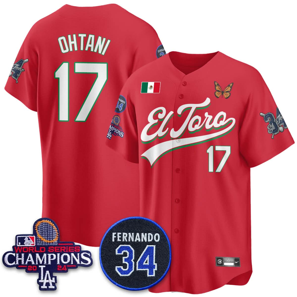 Los Angeles Dodgers Mexican "El Toro" Jersey - Stitched