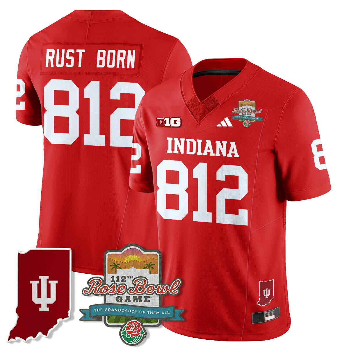 Indiana Hoosiers Vapor Limited Football Jersey - Rose Bowl 112th-Cuztomshoes