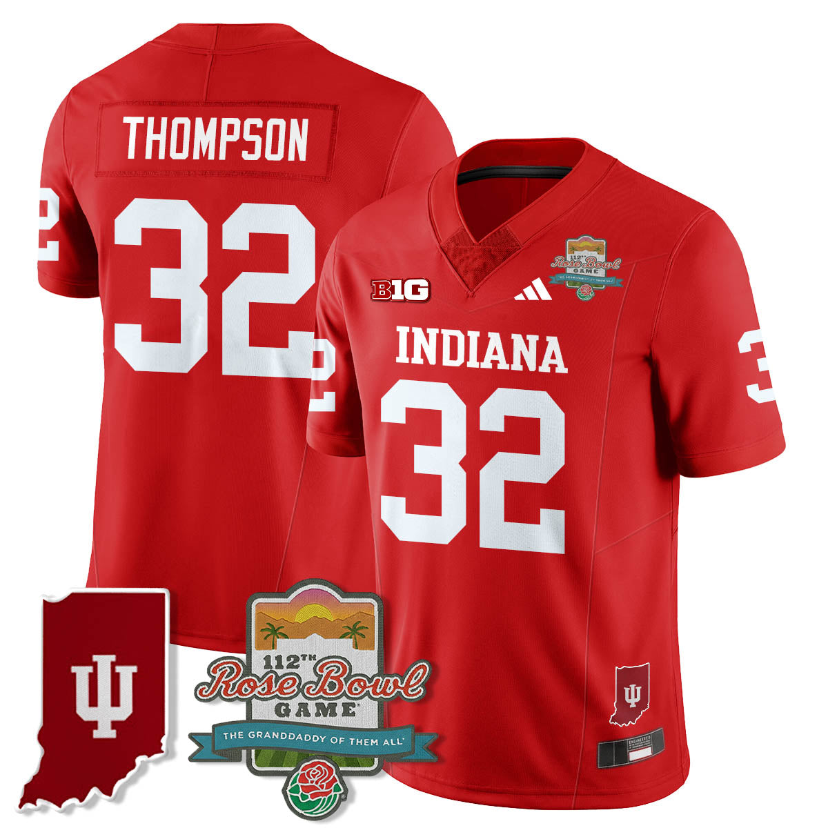 Indiana Hoosiers Vapor Limited Football Jersey - Rose Bowl 112th-Cuztomshoes