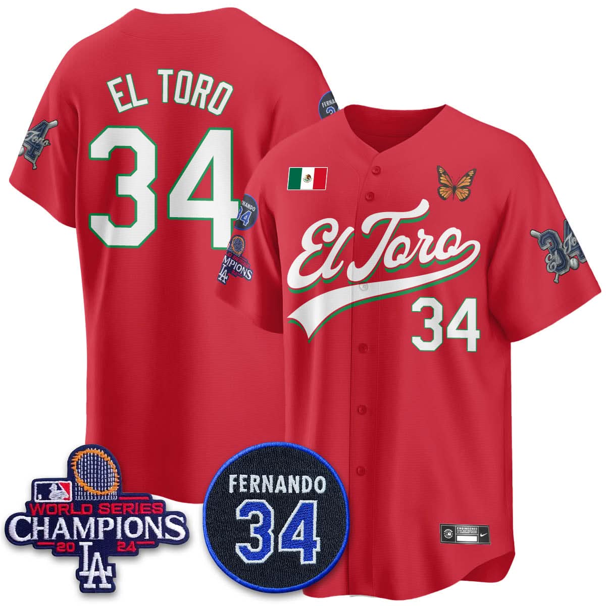 Los Angeles Dodgers Mexican "El Toro" Jersey - Stitched