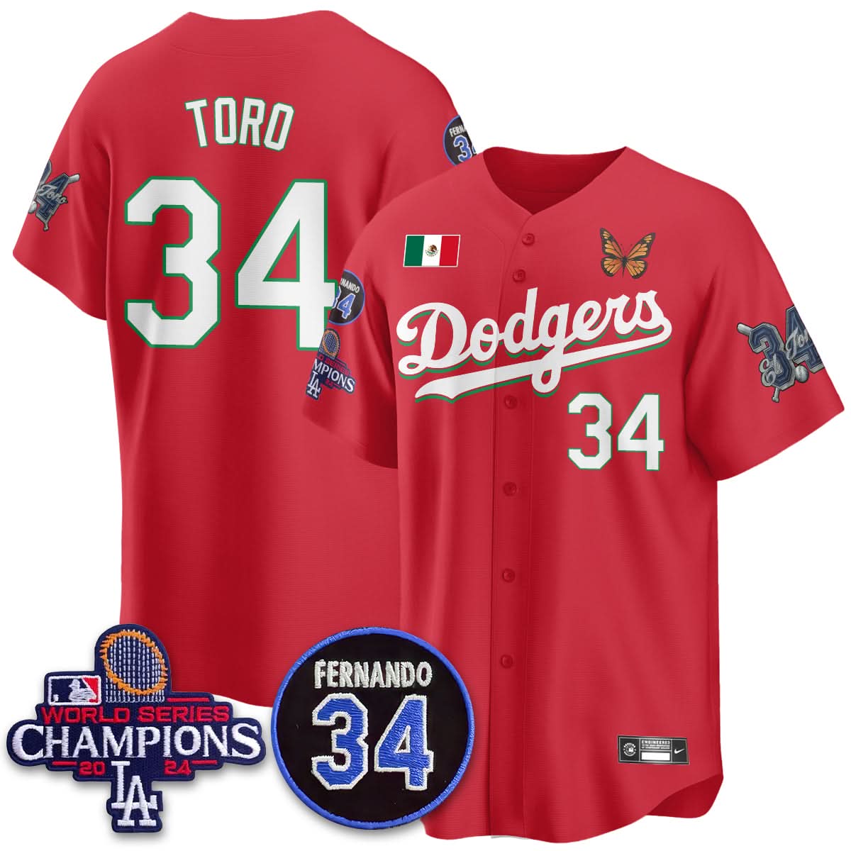 Los Angeles Dodgers Mexican "For 34" Jersey - Stitched