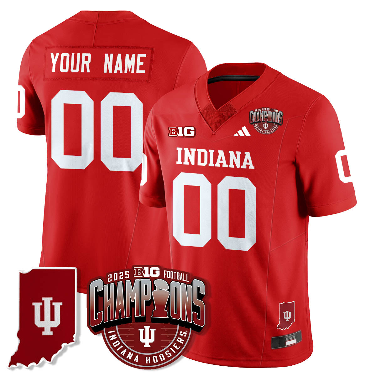 Indiana Hoosiers Vapor Limited Football Custom Jersey - Big 10 Champions - Stitched-Cuztomshoes
