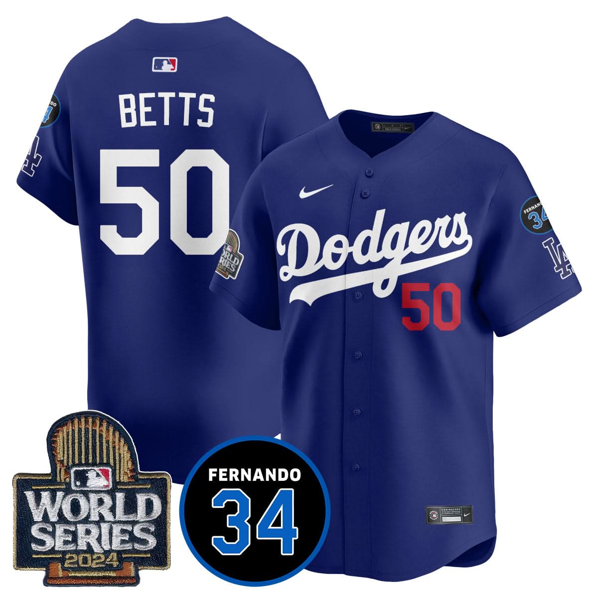 Los Angeles Dodgers Fernando Valenzuela Memorial Jersey - Stitched-Cuztomshoes