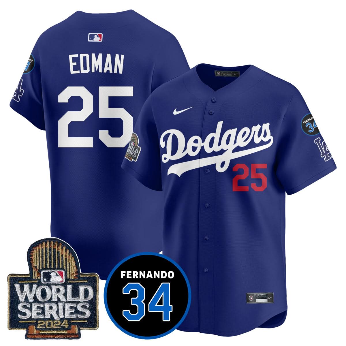 Los Angeles Dodgers Fernando Valenzuela Memorial Jersey - Stitched-Cuztomshoes