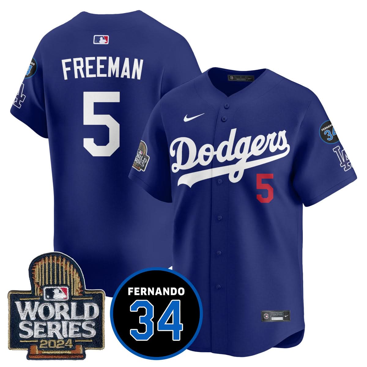 Los Angeles Dodgers Fernando Valenzuela Memorial Jersey - Stitched-Cuztomshoes