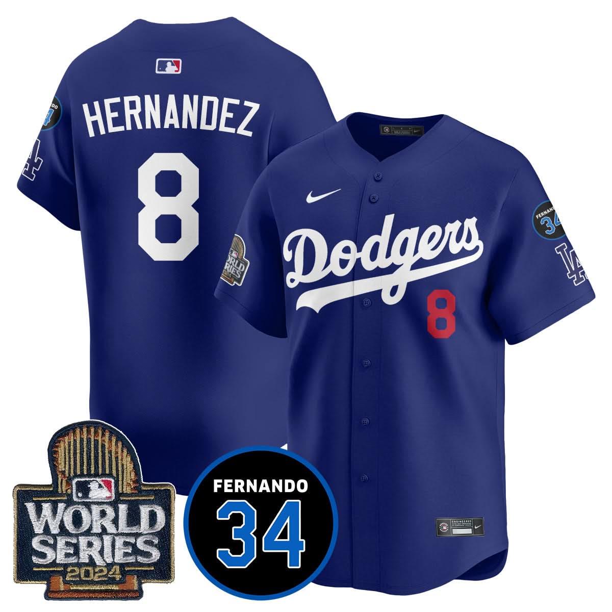 Los Angeles Dodgers Fernando Valenzuela Memorial Jersey - Stitched-Cuztomshoes