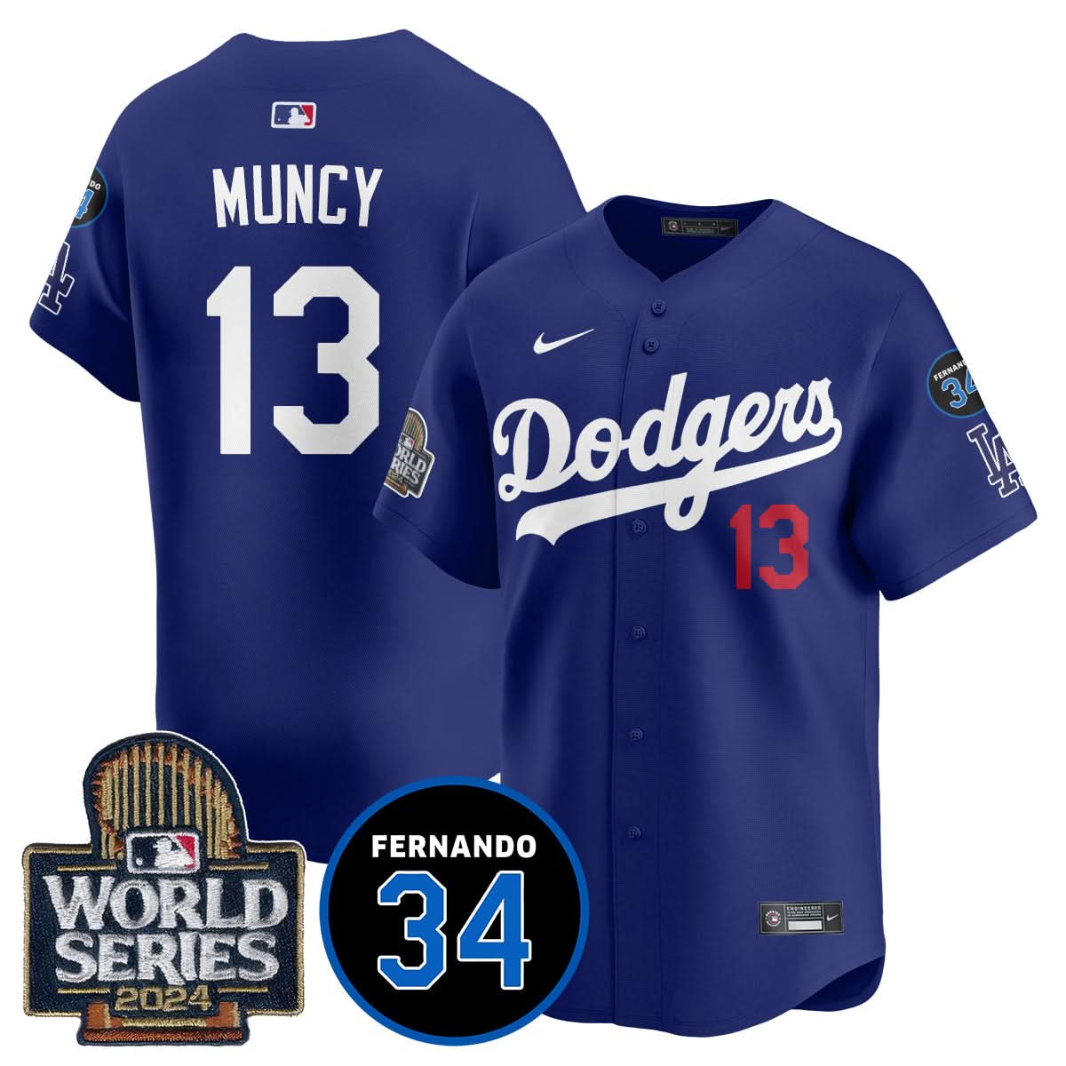 Los Angeles Dodgers Fernando Valenzuela Memorial Jersey - Stitched-Cuztomshoes