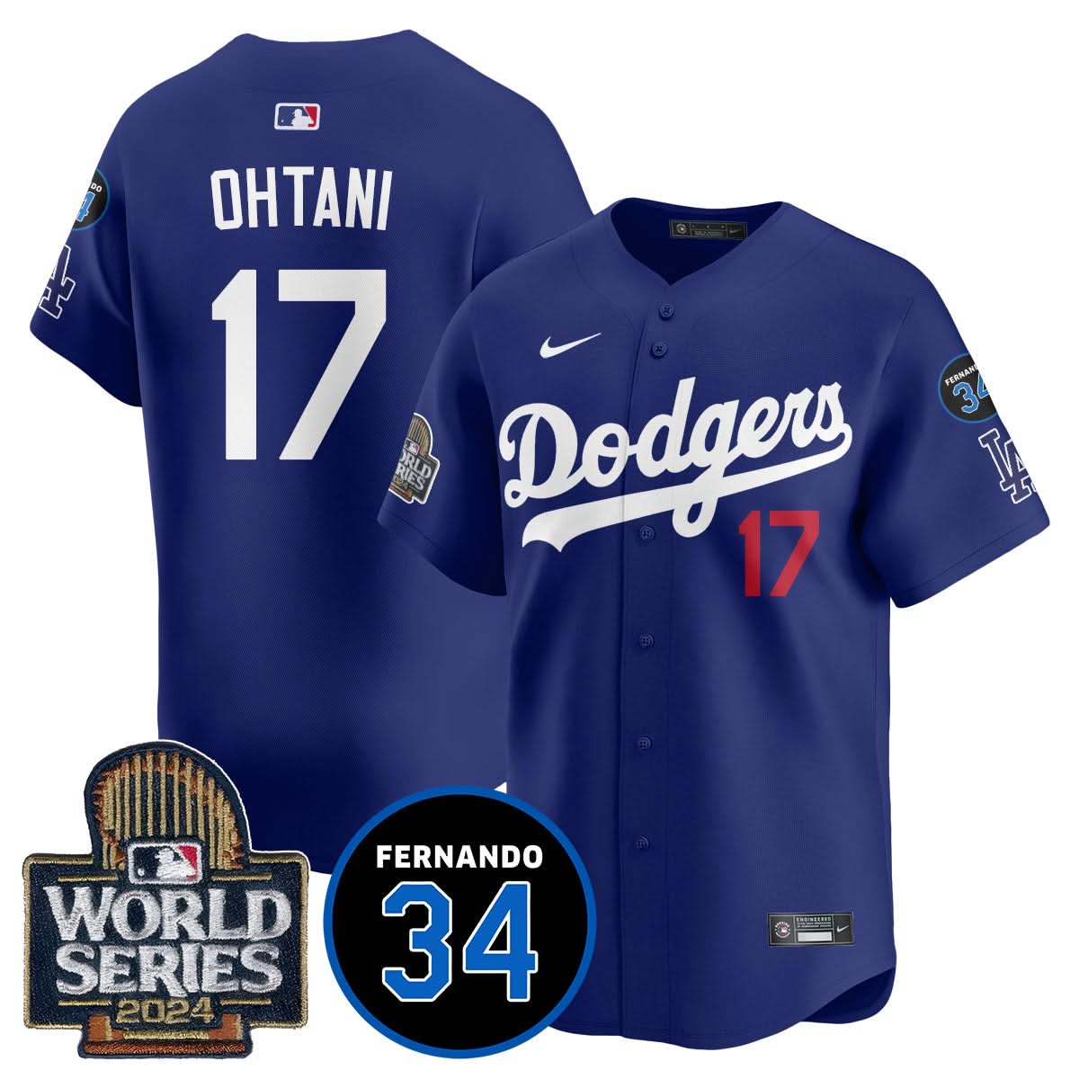 Los Angeles Dodgers Fernando Valenzuela Memorial Jersey - Stitched-Cuztomshoes