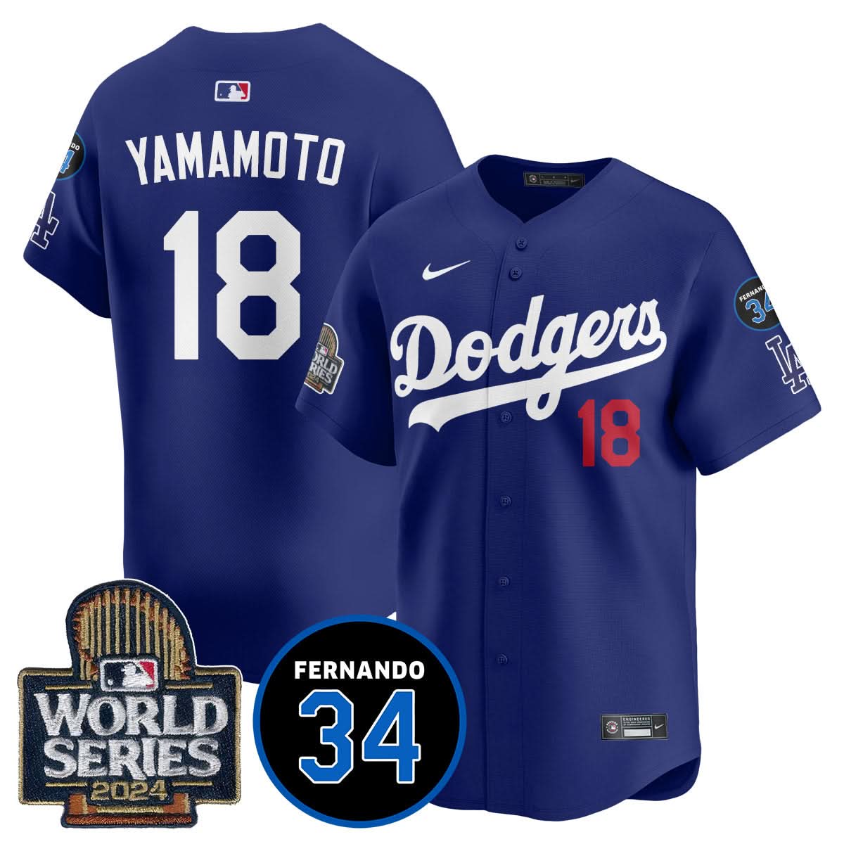 Los Angeles Dodgers Fernando Valenzuela Memorial Jersey - Stitched-Cuztomshoes