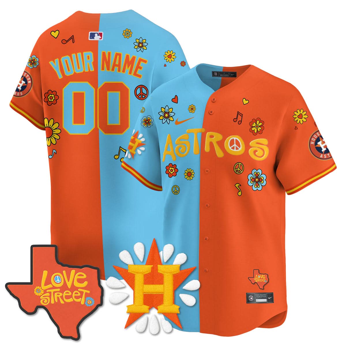 Houston Astros "Love Street" Limited Custom Jersey - Stitched-Cuztomshoes