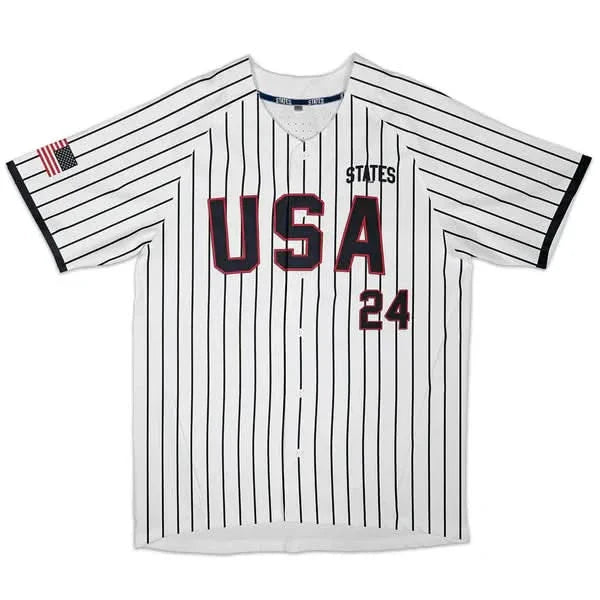 USA White - City Series Baseball Jersey-Cuztomshoes