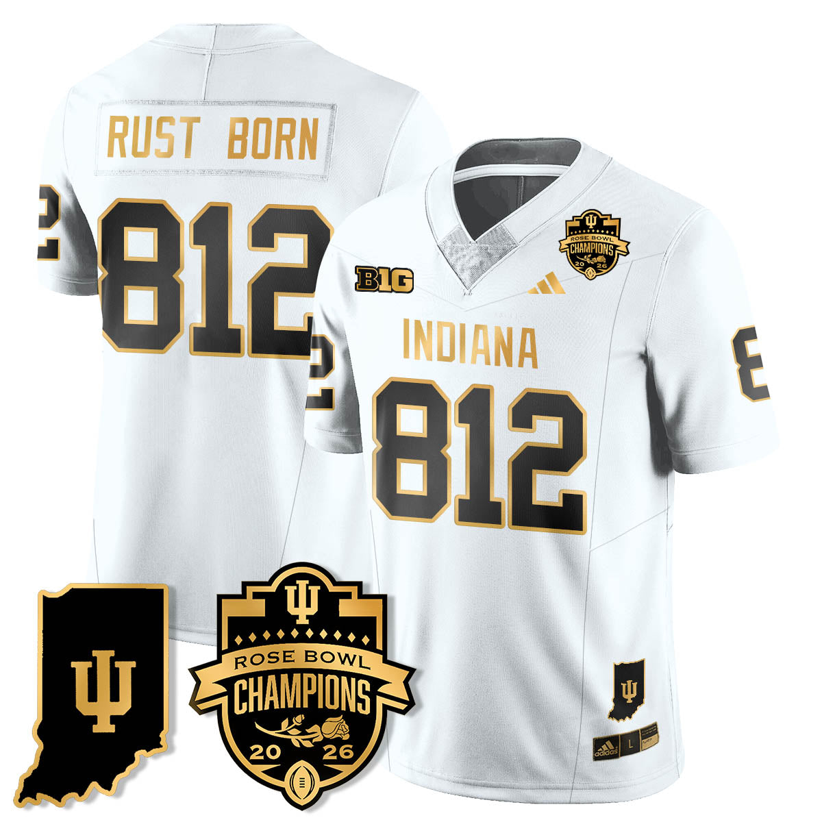 Indiana Hoosiers Vapor Limited Football Gold Jersey - Rose Bowl Champions-Cuztomshoes