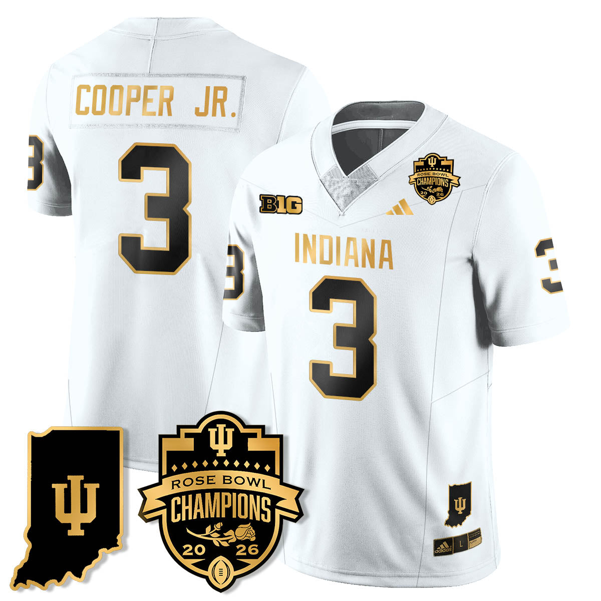 Indiana Hoosiers Vapor Limited Football Gold Jersey - Rose Bowl Champions-Cuztomshoes