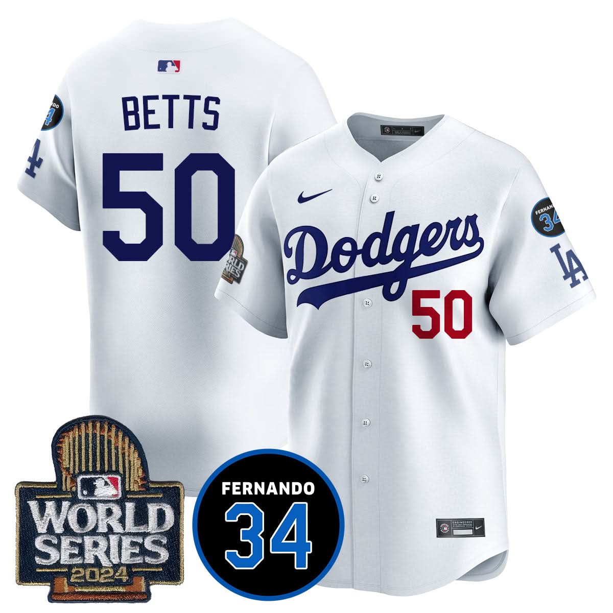 Los Angeles Dodgers Fernando Valenzuela Memorial Jersey - Stitched-Cuztomshoes