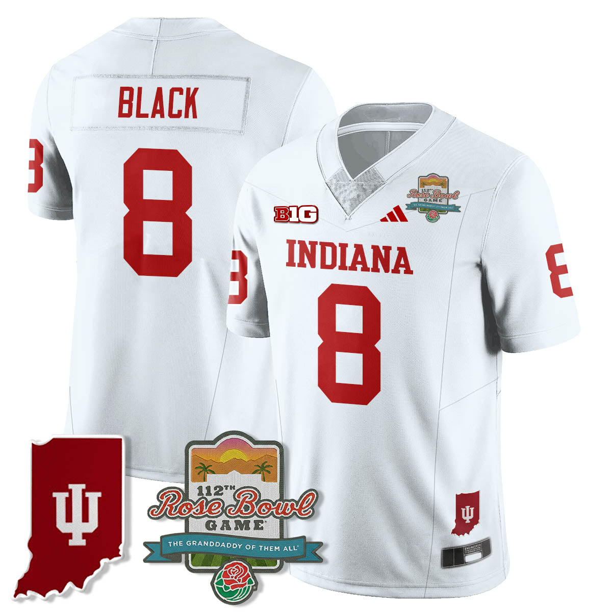 Indiana Hoosiers Vapor Limited Football Jersey - Rose Bowl 112th-Cuztomshoes
