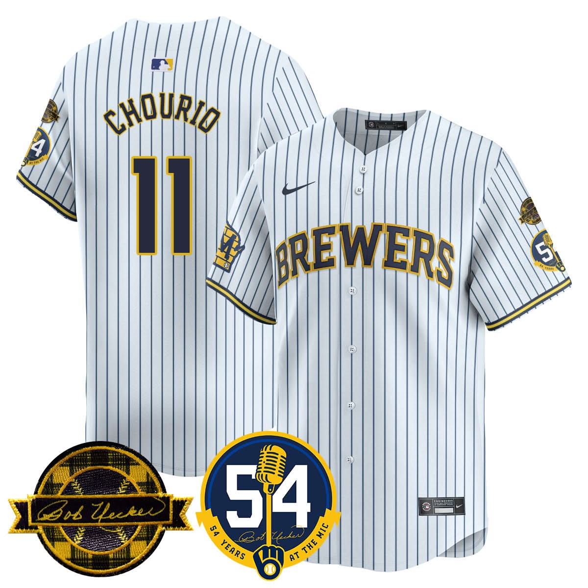 Milwaukee Brewers Jersey - Bob Uecker, 54 Seasons for Brewers Jersey - Stitched-Cuztomshoes