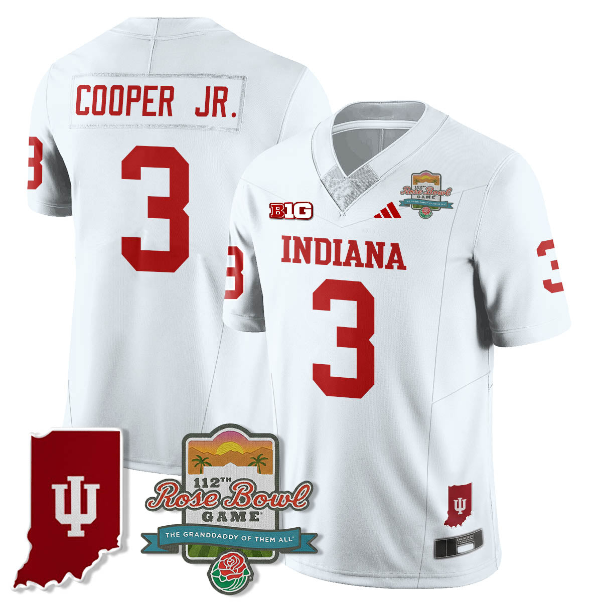 Indiana Hoosiers Vapor Limited Football Jersey - Rose Bowl 112th-Cuztomshoes