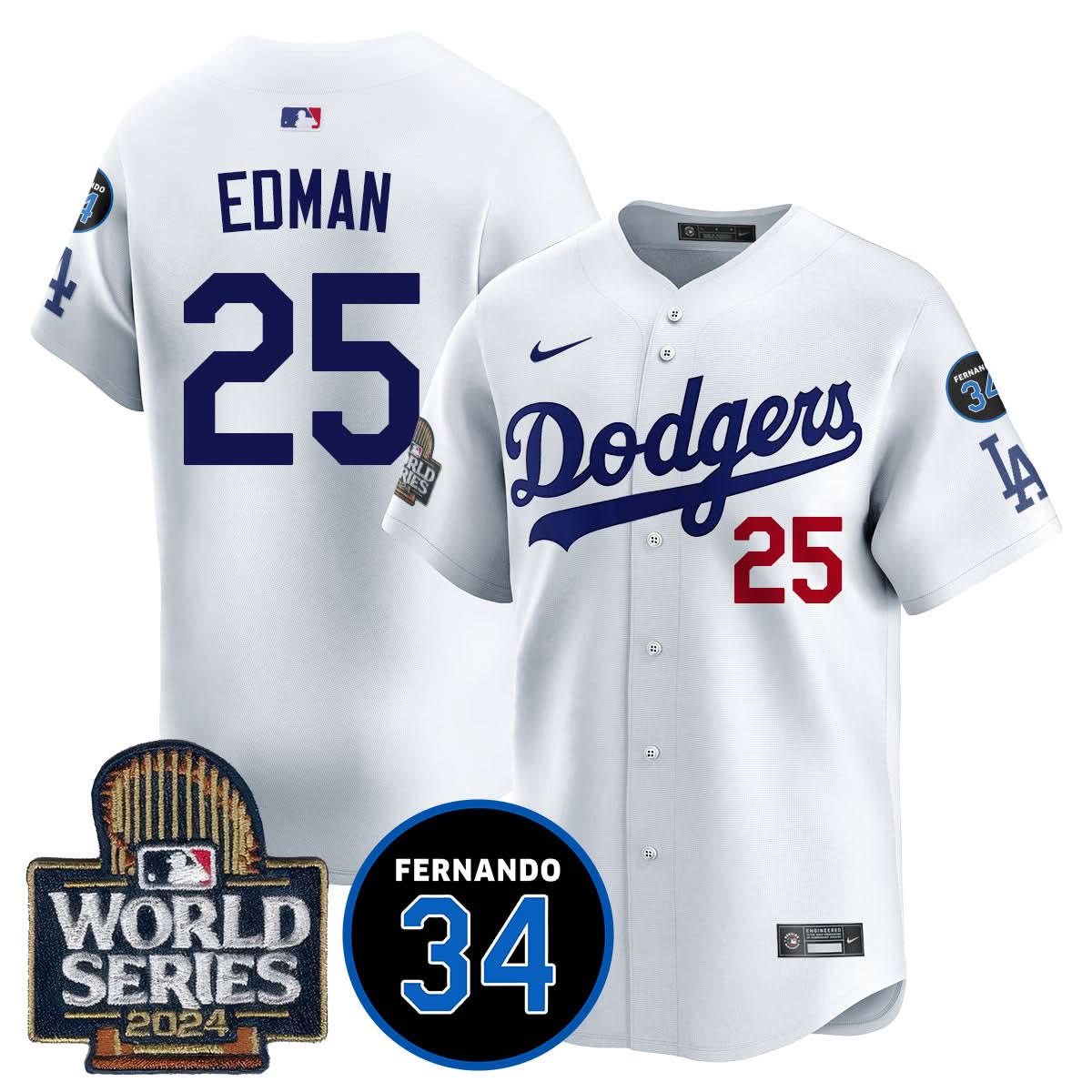 Los Angeles Dodgers Fernando Valenzuela Memorial Jersey - Stitched-Cuztomshoes