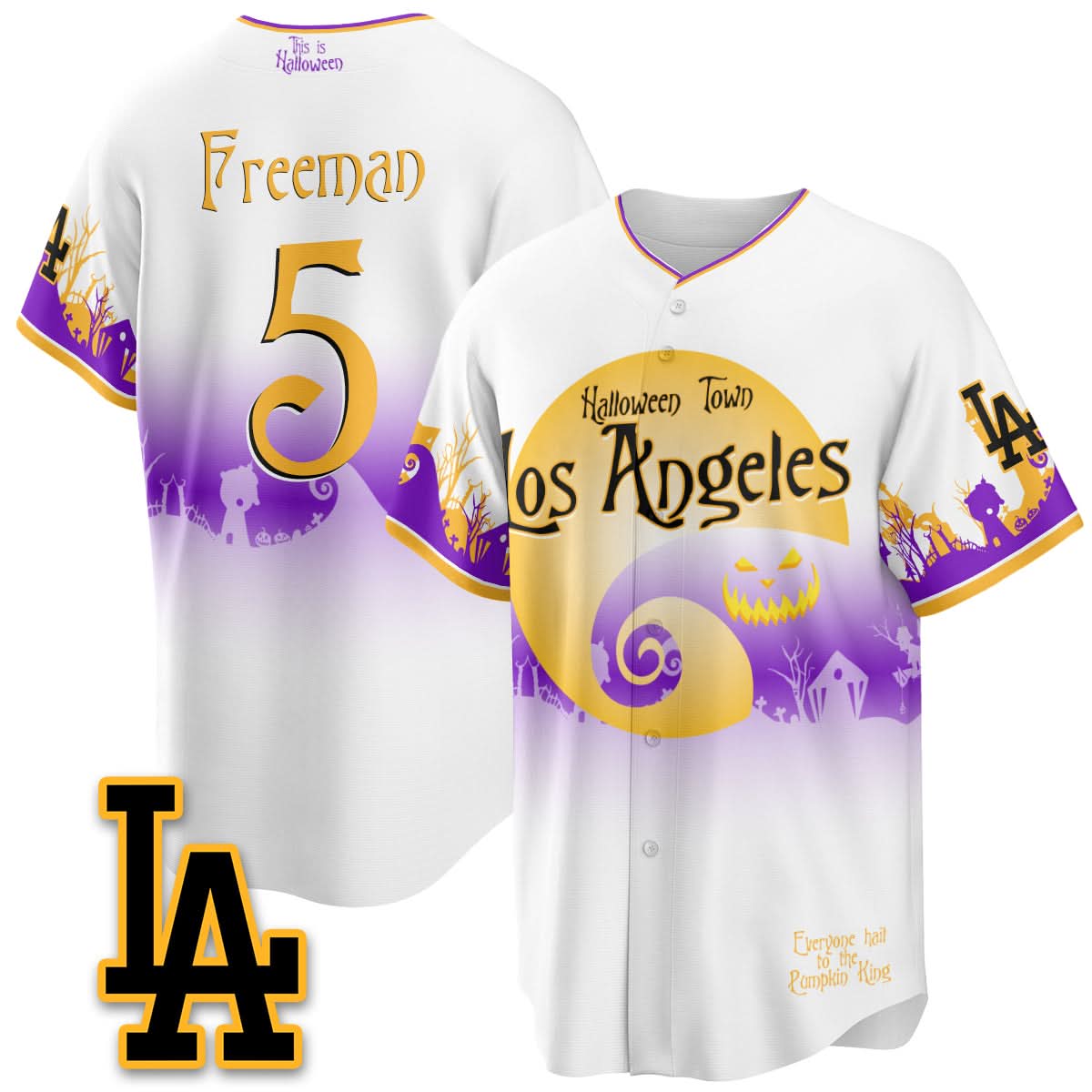 Los Angeles Dodgers "Halloween Town" Limited Jersey - Stitched-Cuztomshoes