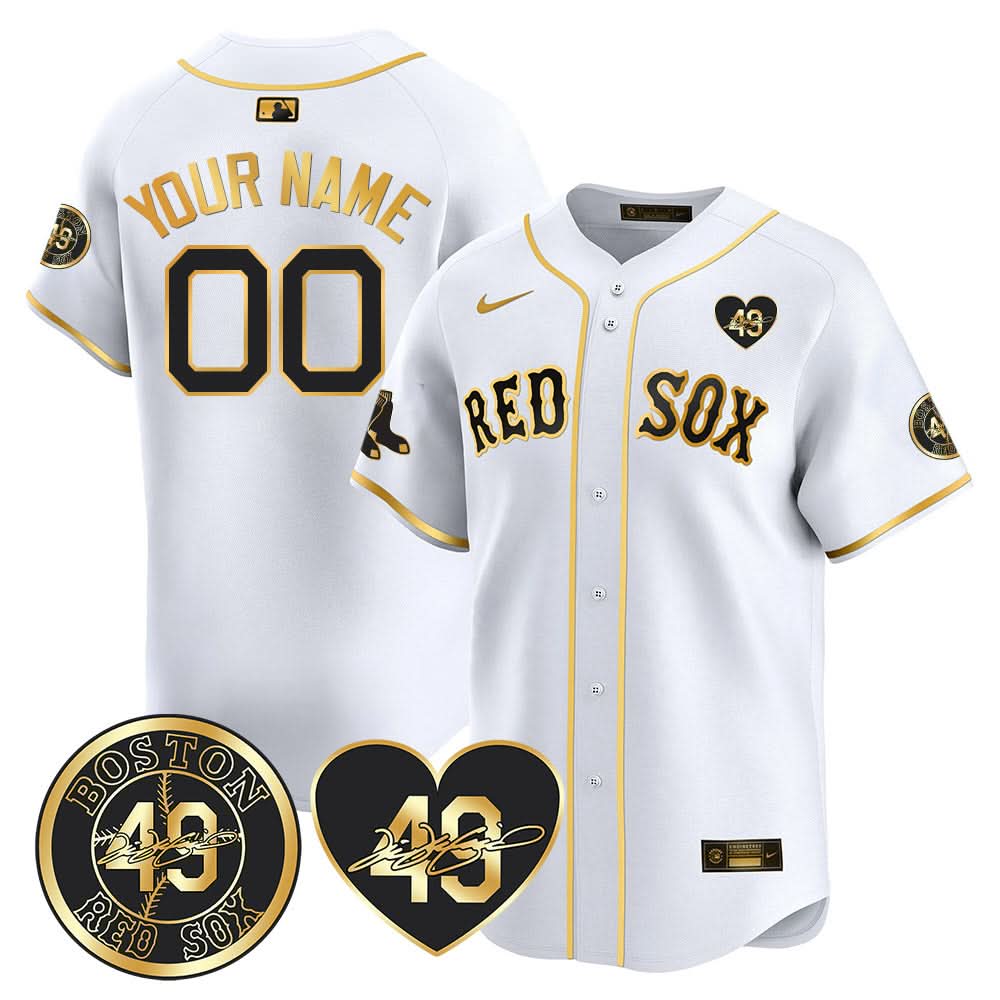 Boston Red Sox Custom Jersey - Memorial Patch - Stitched