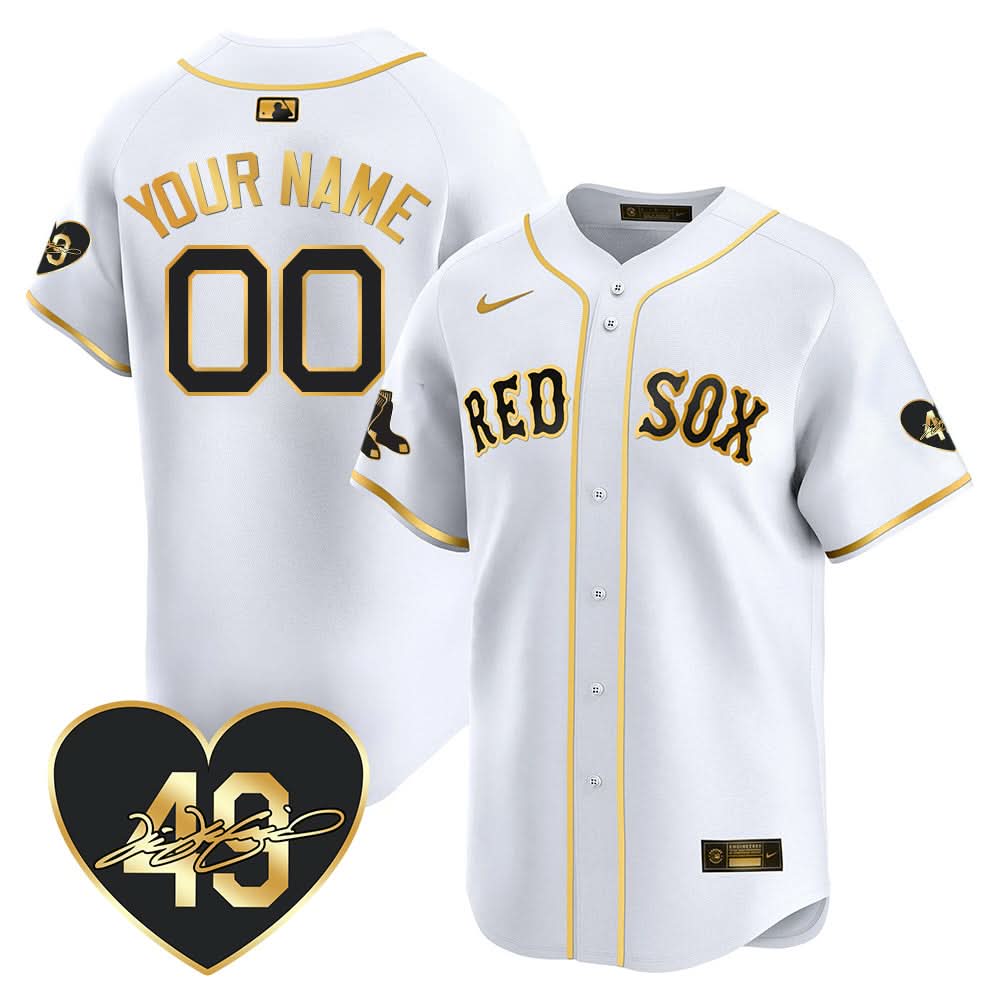 Boston Red Sox Custom Jersey - Memorial Patch - Stitched
