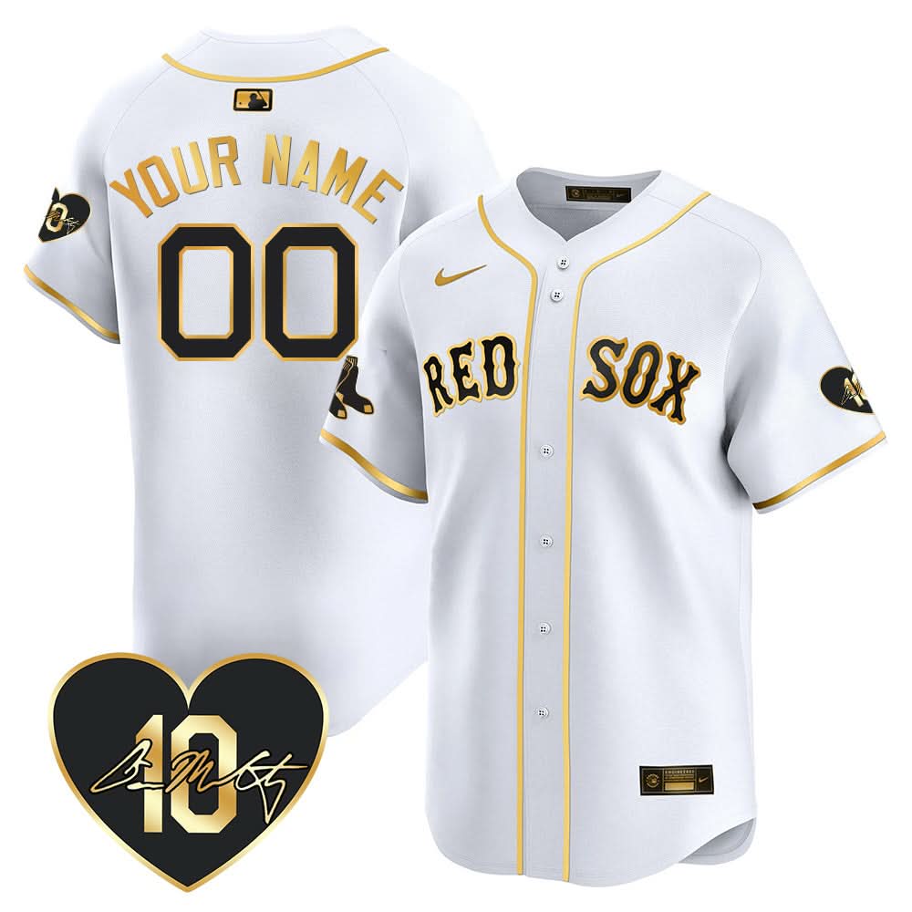 Boston Red Sox Custom Jersey - Memorial Patch - Stitched