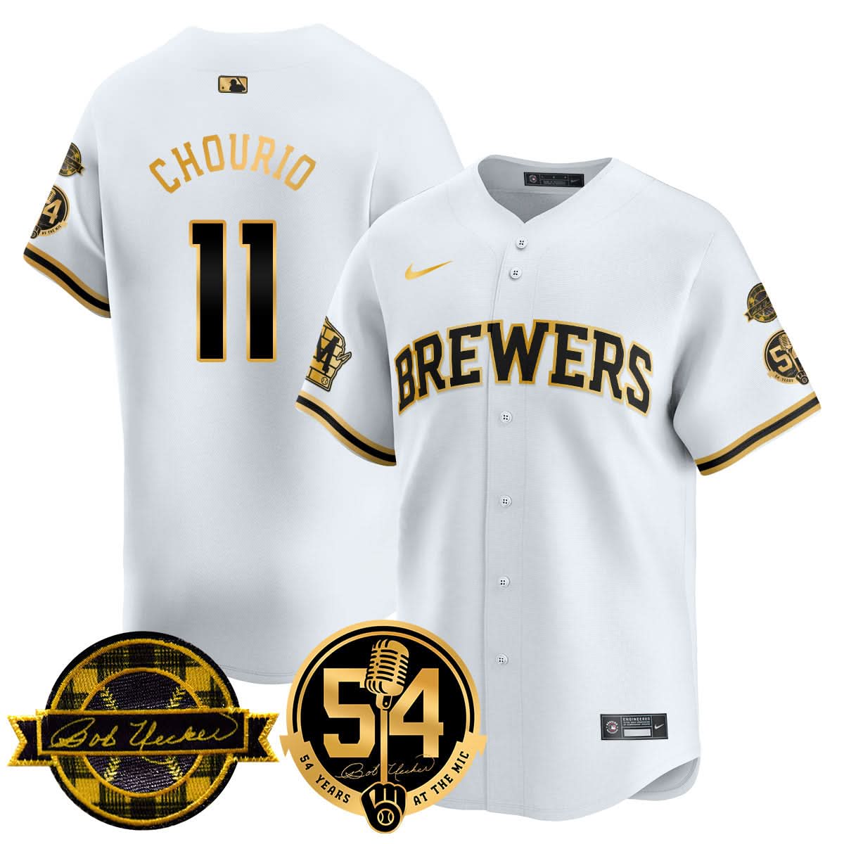 Milwaukee Brewers Jersey - Bob Uecker, 54 Seasons for Brewers Jersey - Stitched-Cuztomshoes