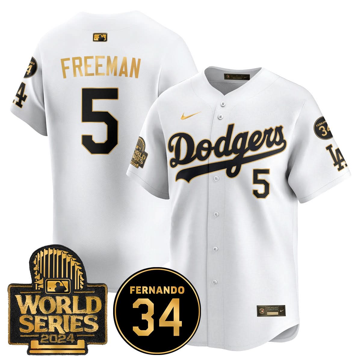 Los Angeles Dodgers Fernando Valenzuela Memorial Jersey - Stitched-Cuztomshoes