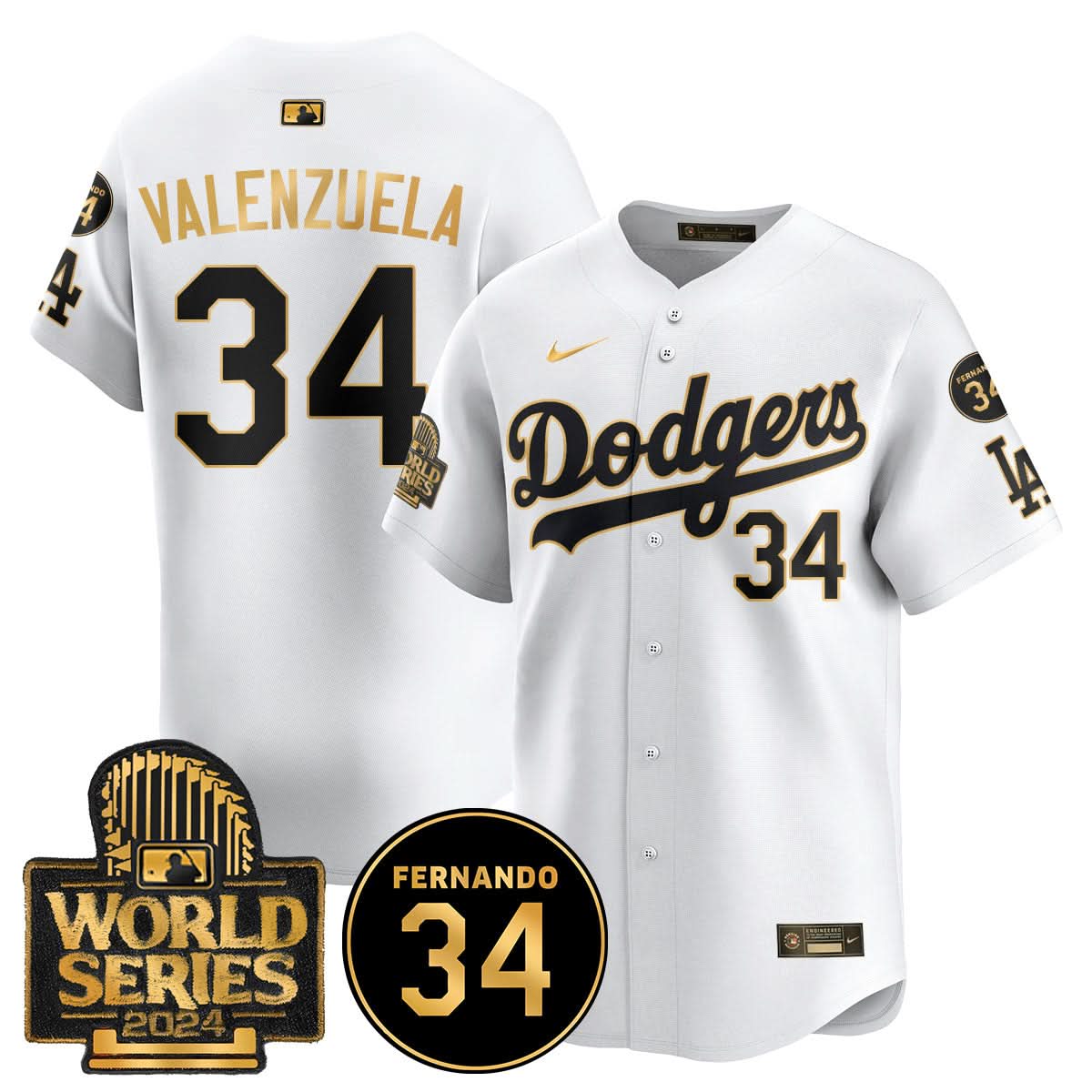 Los Angeles Dodgers Fernando Valenzuela Memorial Jersey - Stitched-Cuztomshoes