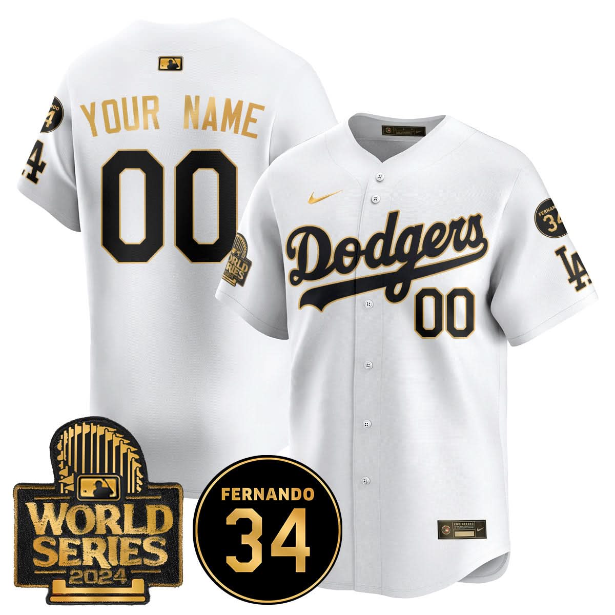 Los Angeles Dodgers Fernando Valenzuela Memorial Custom Jersey - Stitched