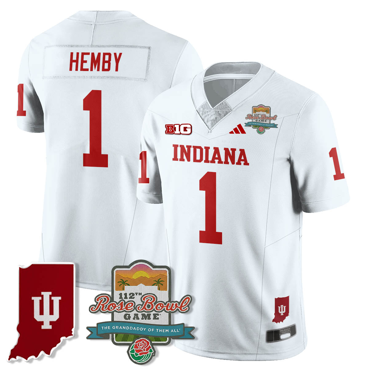Indiana Hoosiers Vapor Limited Football Jersey - Rose Bowl 112th-Cuztomshoes