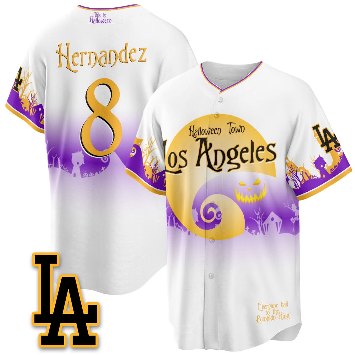 Los Angeles Dodgers "Halloween Town" Limited Jersey - Stitched-Cuztomshoes